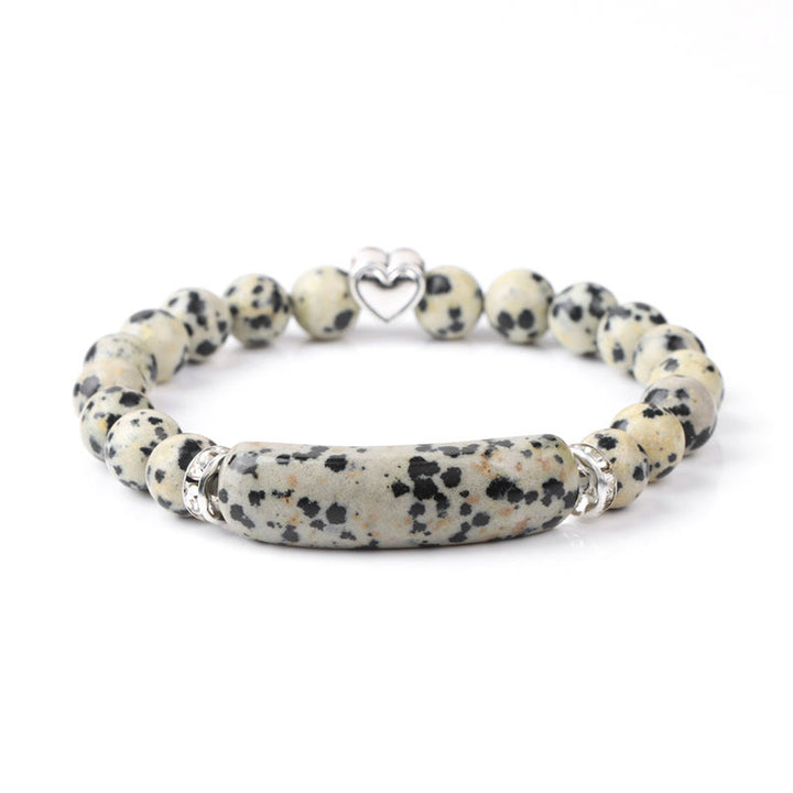Buddha Stones Pulsera curativa de amatista, ojo de tigre, lapislázuli verde, aventurina, rodonita y jaspe dálmata - Jaspe dálmata (circunferencia de la muñeca: 15-16 cm) - image 16