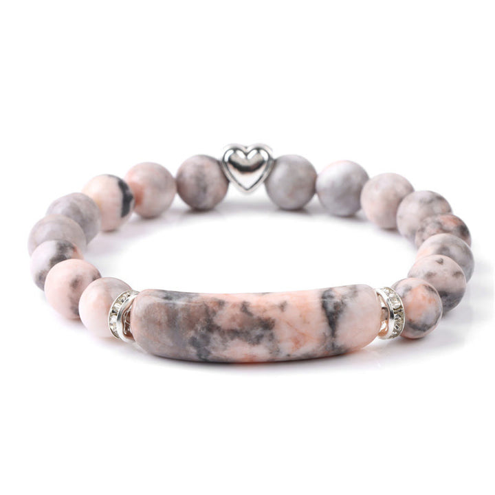 Buddha Stones Pulsera curativa de amatista, ojo de tigre, lapislázuli verde, aventurina, rodonita y jaspe dálmata - Rodonita (circunferencia de la muñeca: 15-16 cm) - image 14