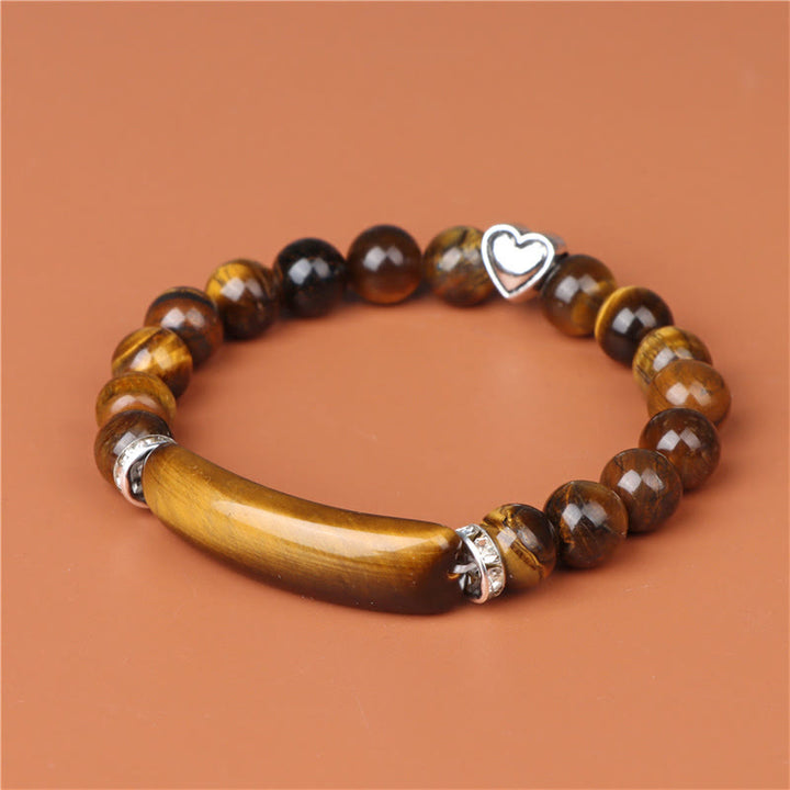 Buddha Stones Pulsera curativa de amatista, ojo de tigre, lapislázuli verde, aventurina, rodonita y jaspe dálmata - image 6