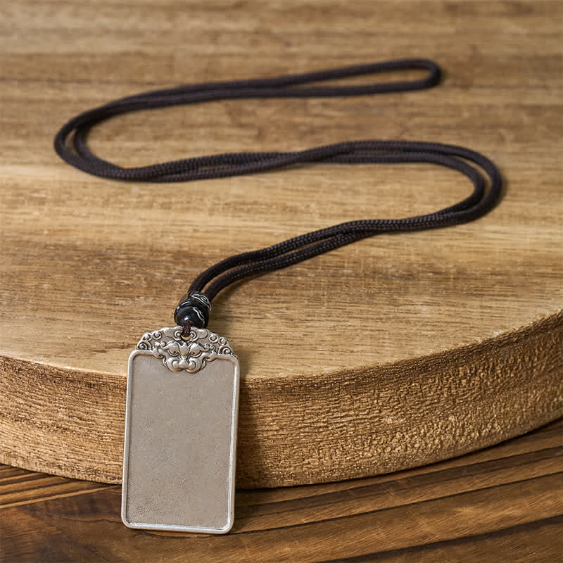 Buddha Stones Collar con colgante de cobre con cabeza de animal en equilibrio "Paz y tranquilidad" - image 2