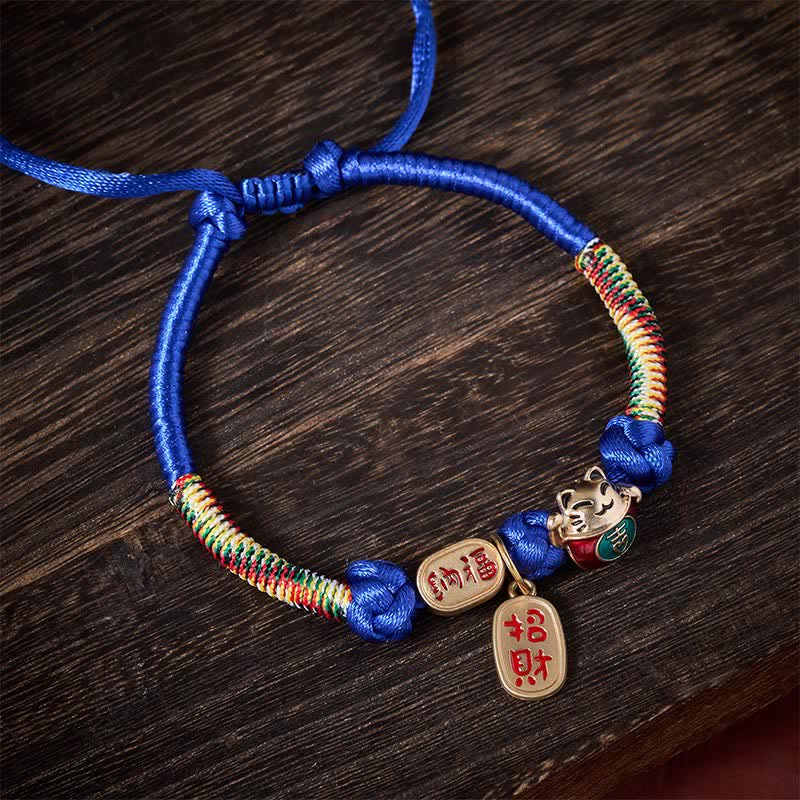 Buddha Stones Collar ajustable para gatos con cordón rojo trenzado, símbolo de buena fortuna y protección del carácter Fu. - image 11