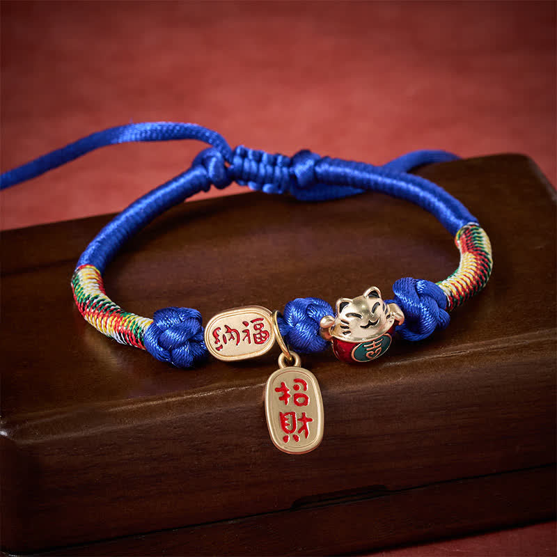 Buddha Stones Collar ajustable para gatos con cordón rojo trenzado, símbolo de buena fortuna y protección del carácter Fu. - image 9