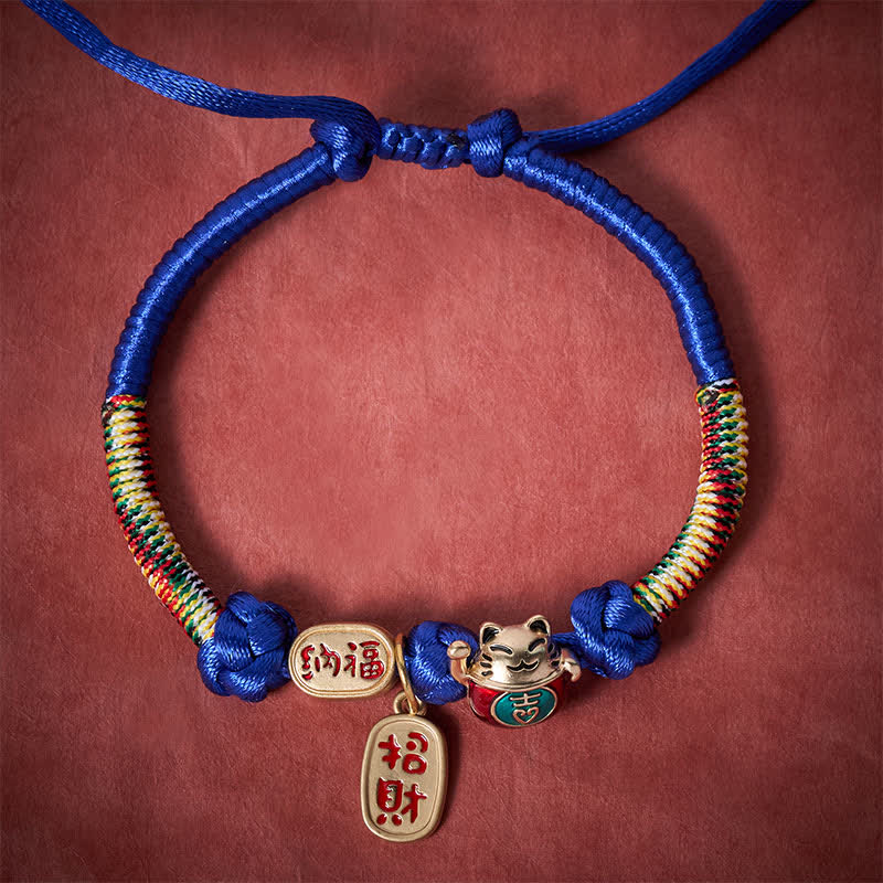 Buddha Stones Collar ajustable para gatos con cordón rojo trenzado, símbolo de buena fortuna y protección del carácter Fu. - image 10