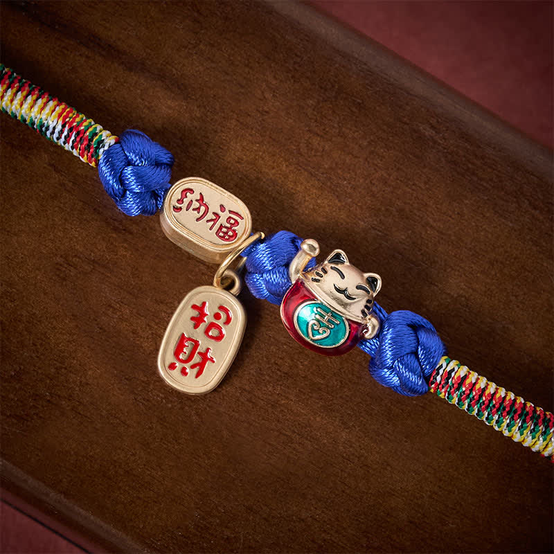 Buddha Stones Collar ajustable para gatos con cordón rojo trenzado, símbolo de buena fortuna y protección del carácter Fu. - image 12