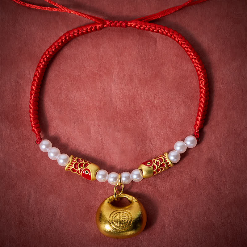 Buddha Stones Collar ajustable para mascotas, para gatos y perros, con diseño de pez koi trenzado rojo y símbolo de la fortuna. - image 1