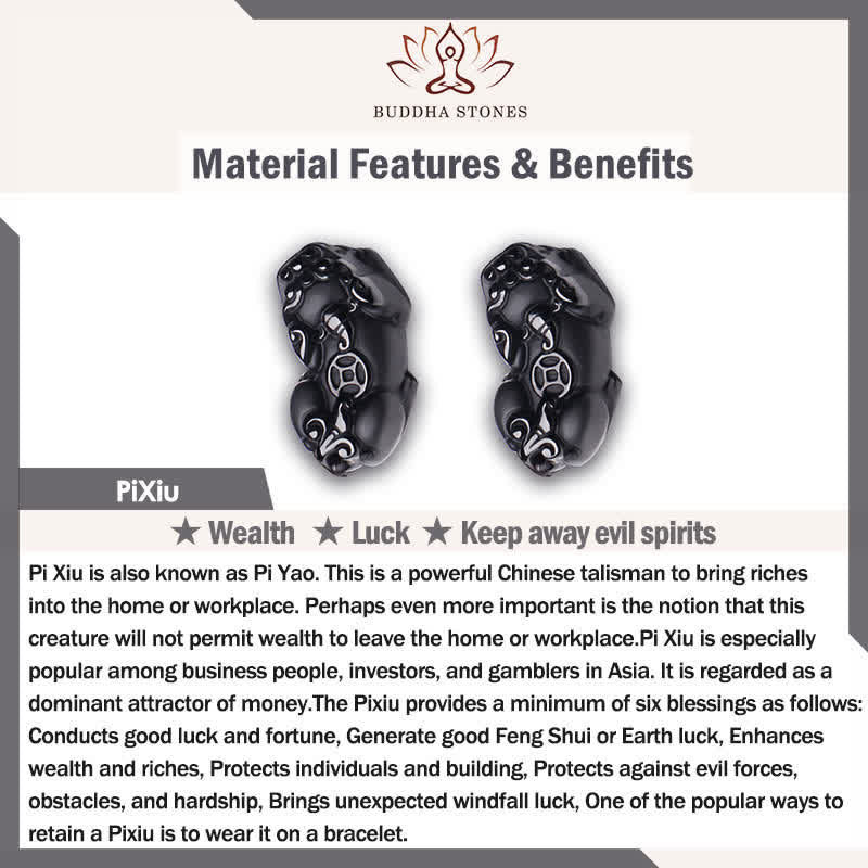 Buddha Stones Pulsera Pi Xiu de obsidiana arcoíris para la riqueza y la transformación positiva. - image 8