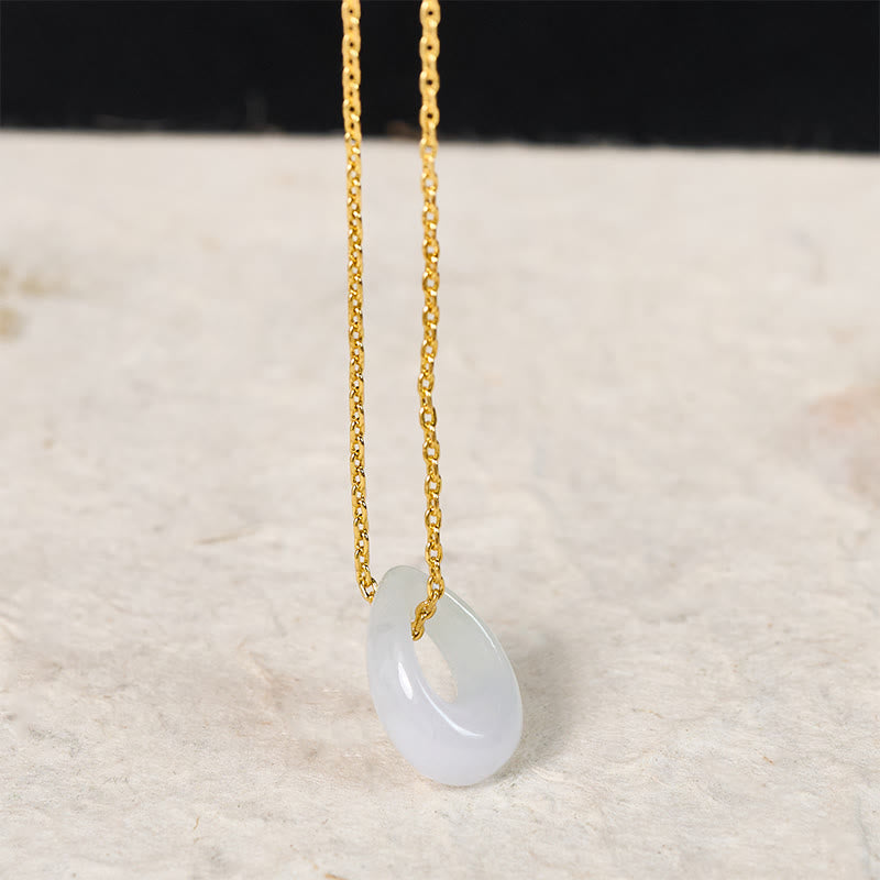 Buddha Stones Colgante de collar de la suerte con forma de gota de agua de jade blanco - image 3