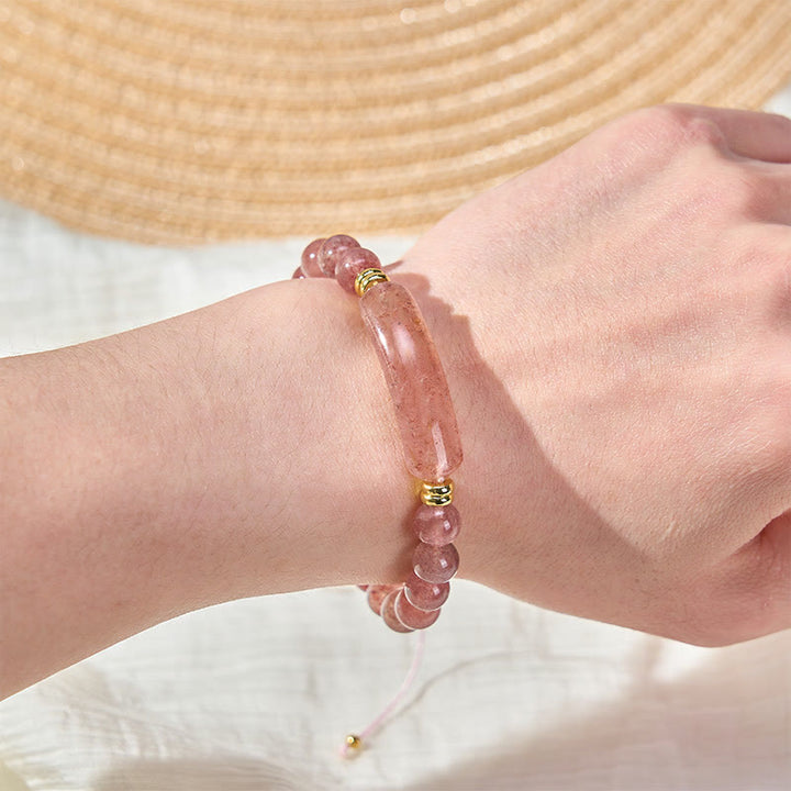 Buddha Stones Pulsera de transformación positiva con aventurina verde amatista, ojo de tigre y cuarzo fresa - image 19