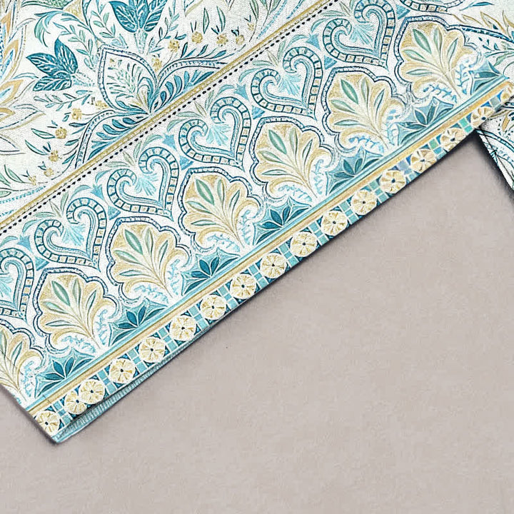 Buddha Stones Pantalones de verano de algodón con estampado floral paisley para mujer, cintura elástica y bolsillos. - image 2