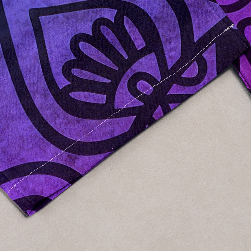 Buddha Stones Pantalones de mujer de algodón puro con estampado de mandala degradado y cintura elástica con bolsillos. - image 2