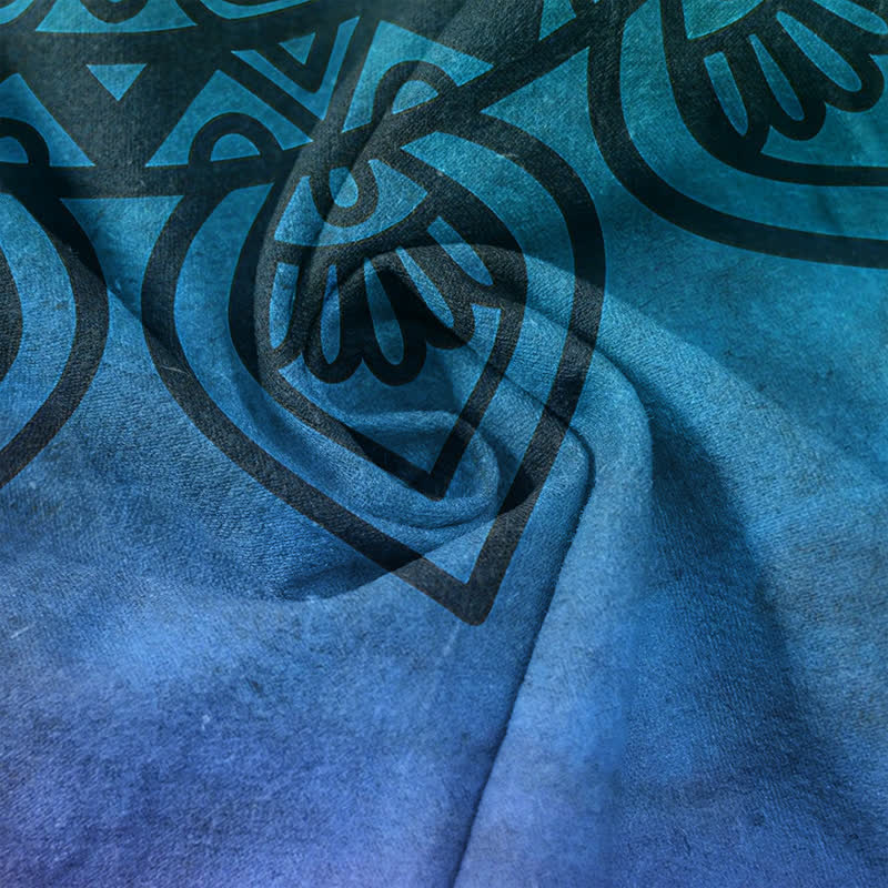 Buddha Stones Pantalones de mujer de algodón puro con estampado de mandala degradado y cintura elástica con bolsillos. - image 3