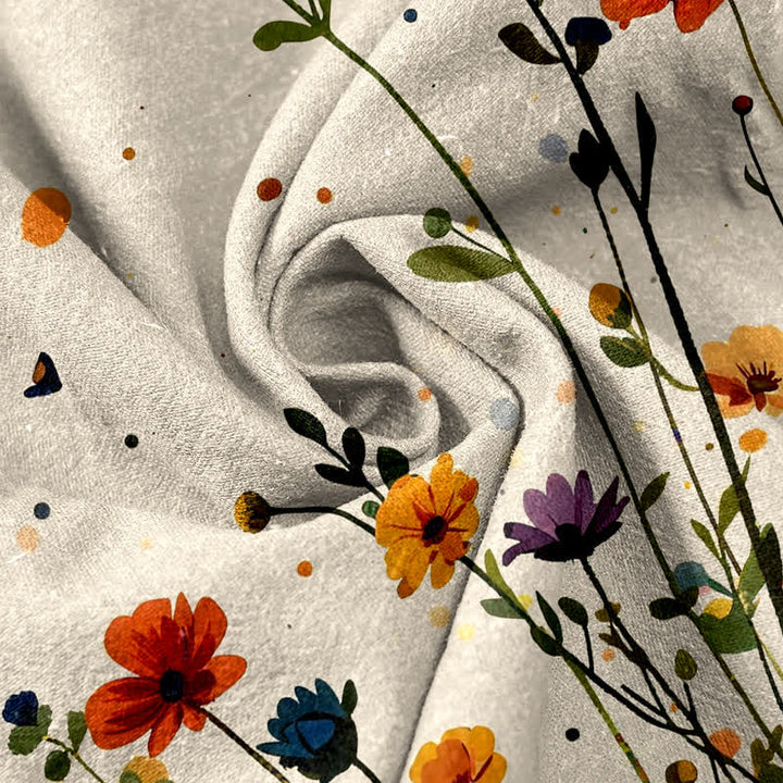 Buddha Stones Pantalones de mujer de algodón puro con estampado floral bohemio de mariposas y cintura elástica con bolsillos. - image 2