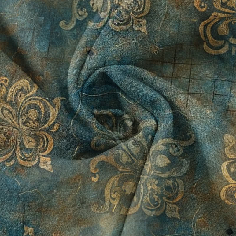 Buddha Stones Pantalones de mujer con estampado damasco vintage, cintura elástica y bolsillos. - image 3