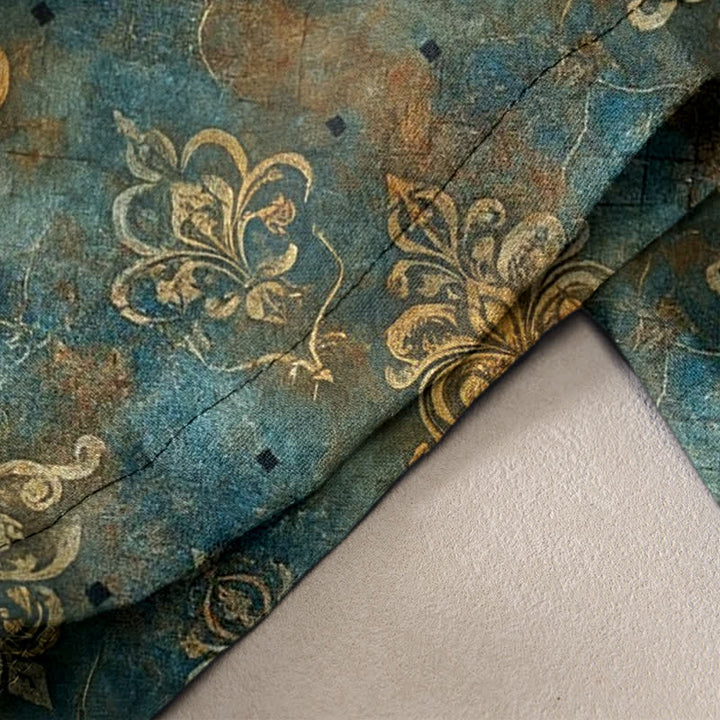 Buddha Stones Pantalones de mujer con estampado damasco vintage, cintura elástica y bolsillos. - image 2