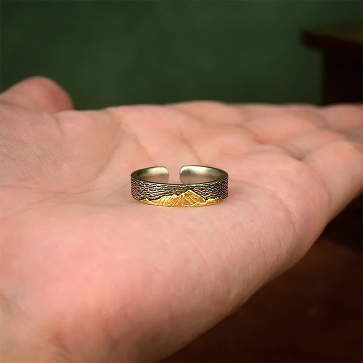Buddha Stones Anillo de sabiduría ajustable de cobre con el símbolo del Garuda del Monte Everest - image 2