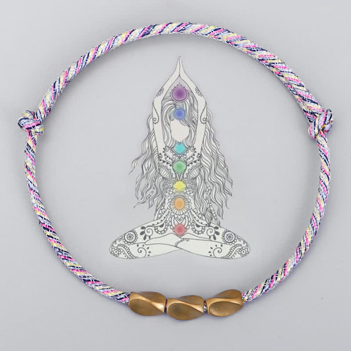 Buddha Stones Pulsera de equilibrio con cuentas de cobre dorado de varios colores - image 1