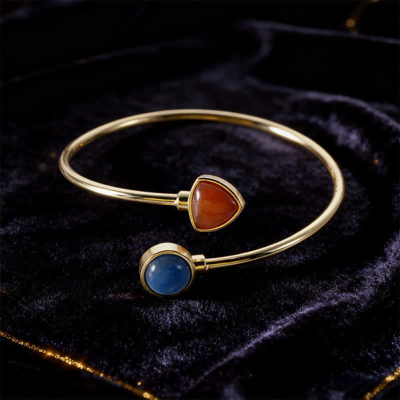 Buddha Stones Pulsera ajustable abierta con cristales variados de amazonita - Aventurina azul natural Aventurina roja (el color puede variar) - image 25