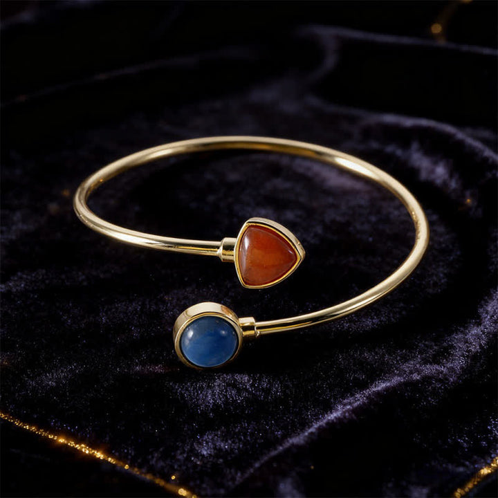 Buddha Stones Pulsera ajustable abierta con cristales variados de amazonita - Aventurina azul natural Aventurina roja (el color puede variar) - image 25