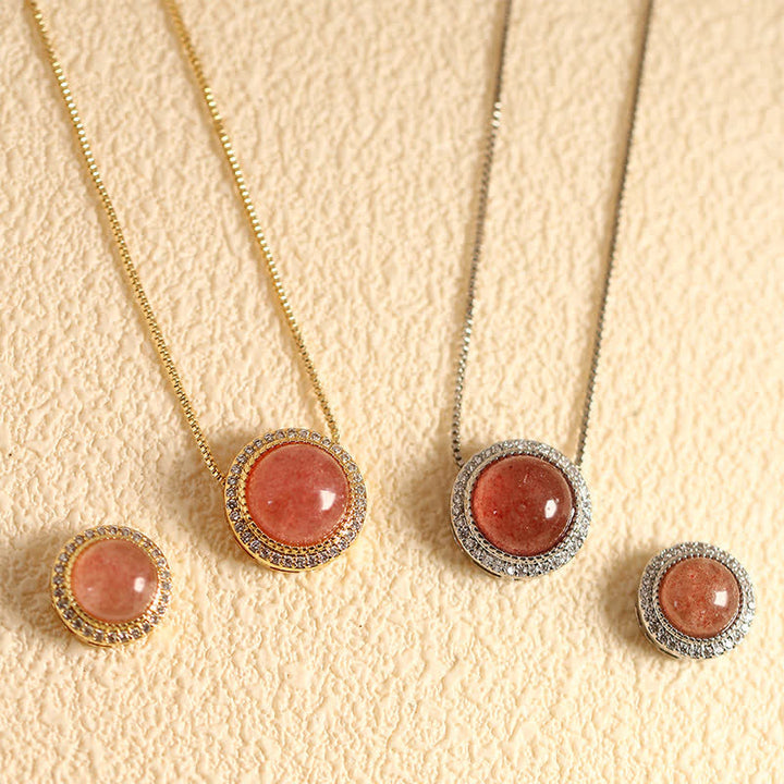 Buddha Stones Collar curativo con incrustaciones de múltiples cuentas de cristal de cuarzo rosa natural. - Cuarzo fresa natural (el color puede variar) - Cadena plateada con cuentas de 10 mm - image 2