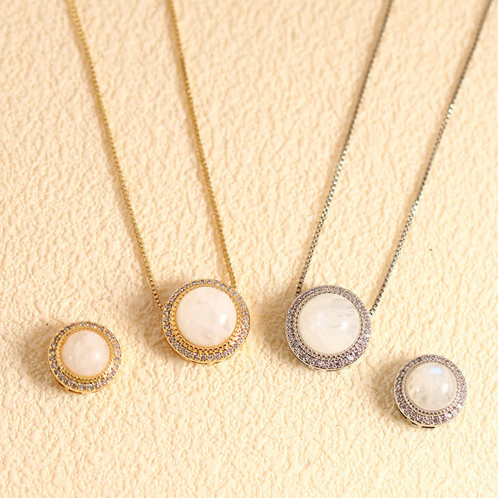 Buddha Stones Collar curativo con incrustaciones de múltiples cuentas de cristal de cuarzo rosa natural. - Piedra lunar natural (el color puede variar) - Cadena plateada con cuentas de 10 mm - image 13
