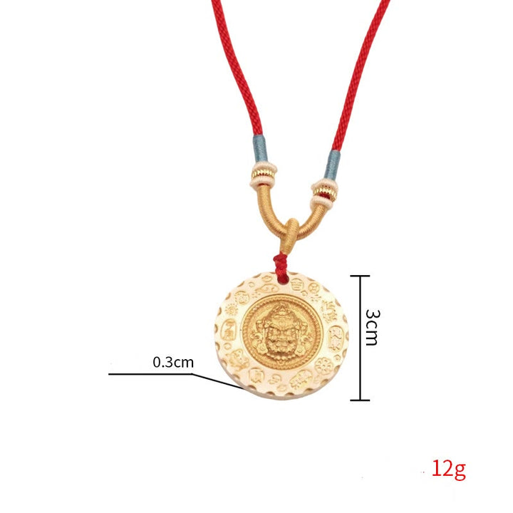 Buddha Stones Colgante de collar de aleación con colgante de protección del dios de la riqueza Jambhala amarillo tibetano - image 9