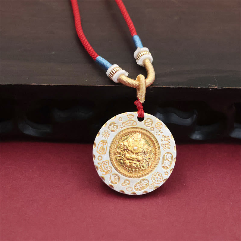Buddha Stones Colgante de collar de aleación con colgante de protección del dios de la riqueza Jambhala amarillo tibetano - Jambhala amarilla - image 0