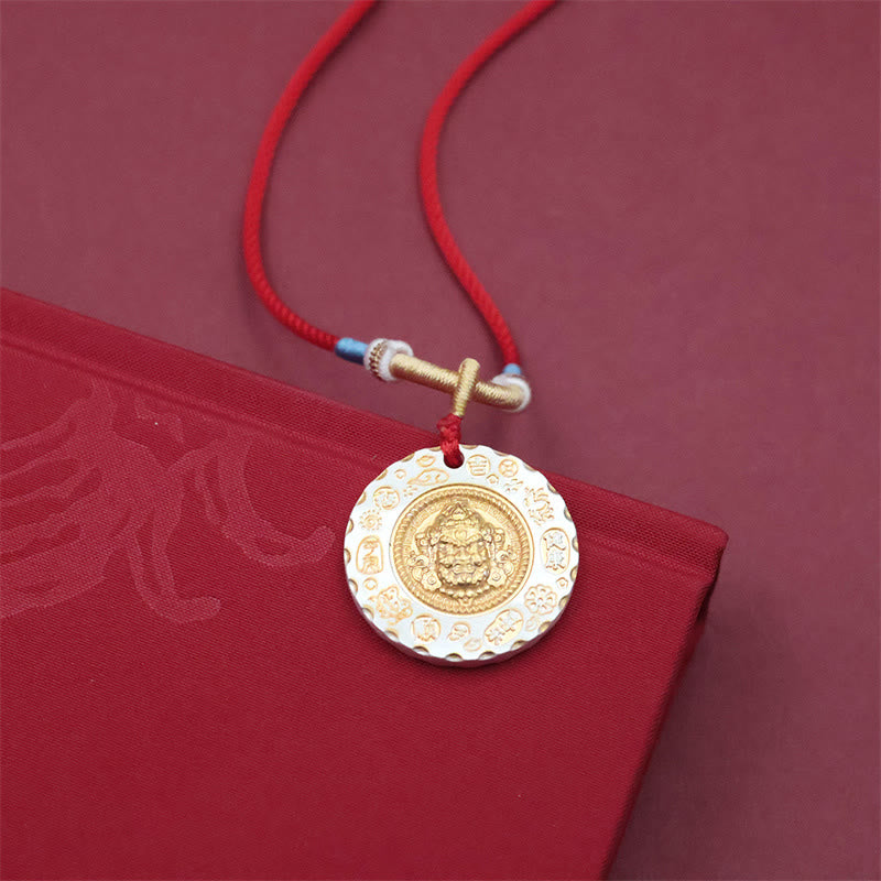 Buddha Stones Colgante de collar de aleación con colgante de protección del dios de la riqueza Jambhala amarillo tibetano - image 7