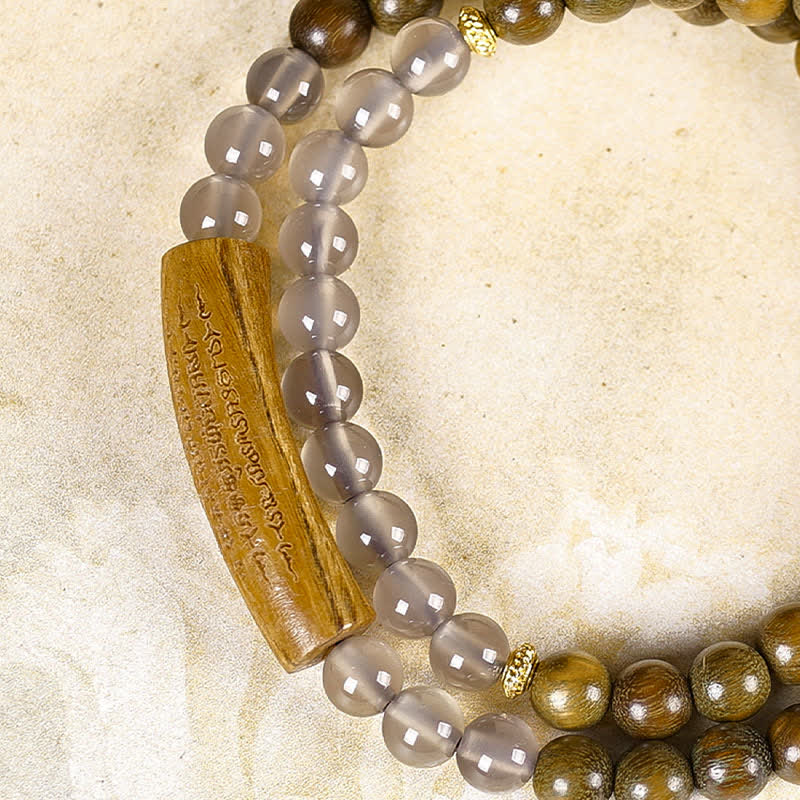 Buddha Stones Pulsera de equilibrio de doble vuelta con ágata roja y aventurina verde, con los cinco preceptos budistas. - image 16