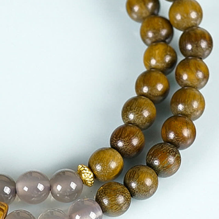 Buddha Stones Pulsera de equilibrio de doble vuelta con ágata roja y aventurina verde, con los cinco preceptos budistas. - image 18