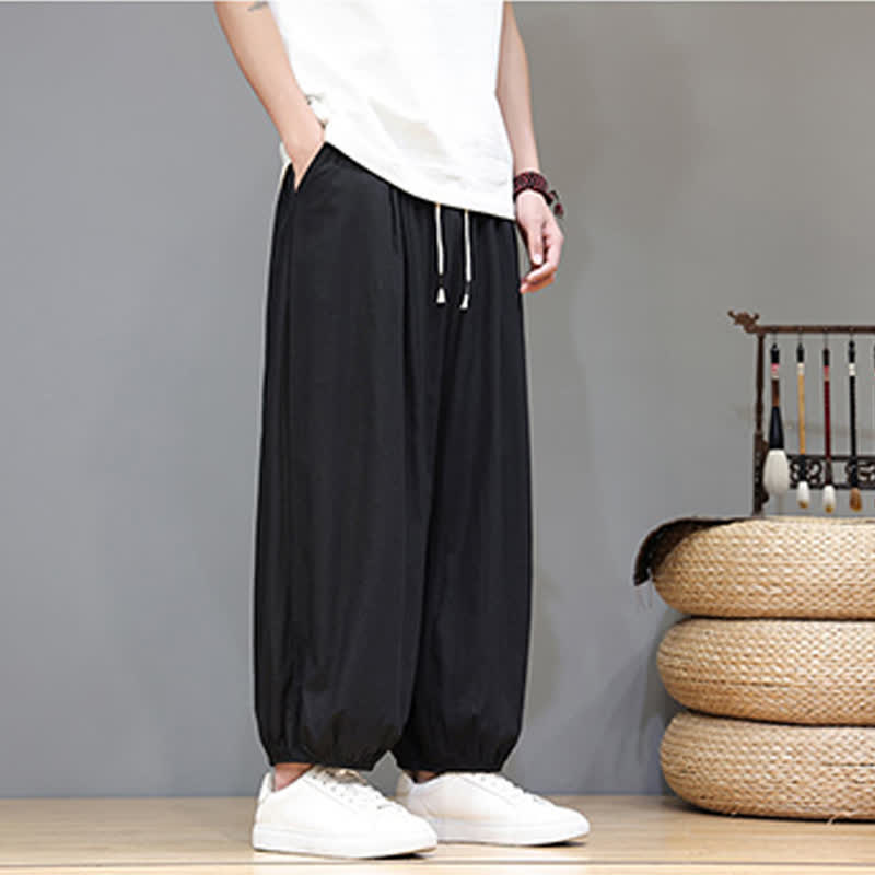 Buddha Stones Pantalones harem cortos para hombre Summer Zen con cintura elástica y puños, con bolsillos. - image 32