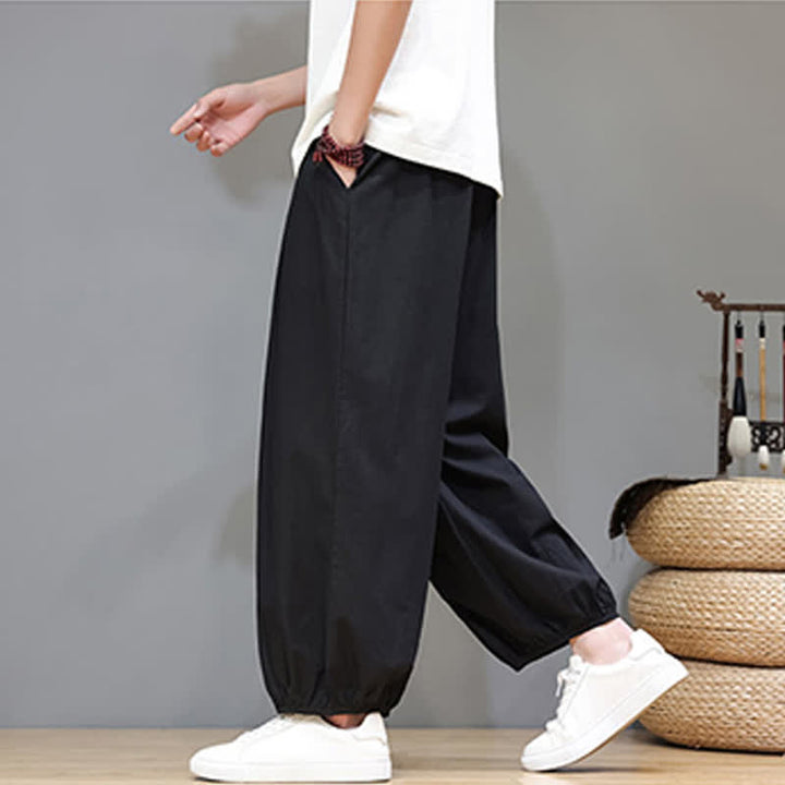 Buddha Stones Pantalones harem cortos para hombre Summer Zen con cintura elástica y puños, con bolsillos. - image 29