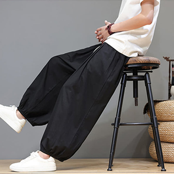 Buddha Stones Pantalones harem cortos para hombre Summer Zen con cintura elástica y puños, con bolsillos. - image 34
