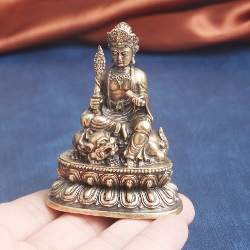 Decoración de estatua de cobre Manjusri Bodhisattva Serenity - image 3