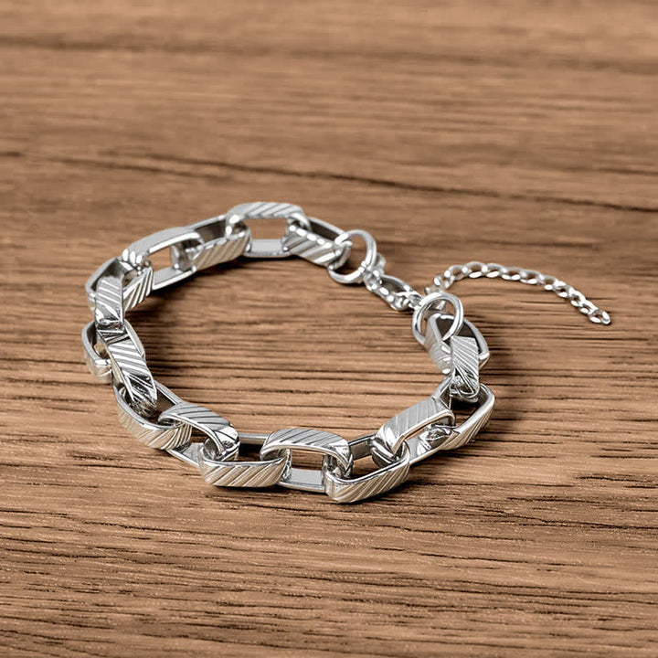 Buddha Stones Pulsera cubana reforzada con cadena gruesa trenzada - image 1