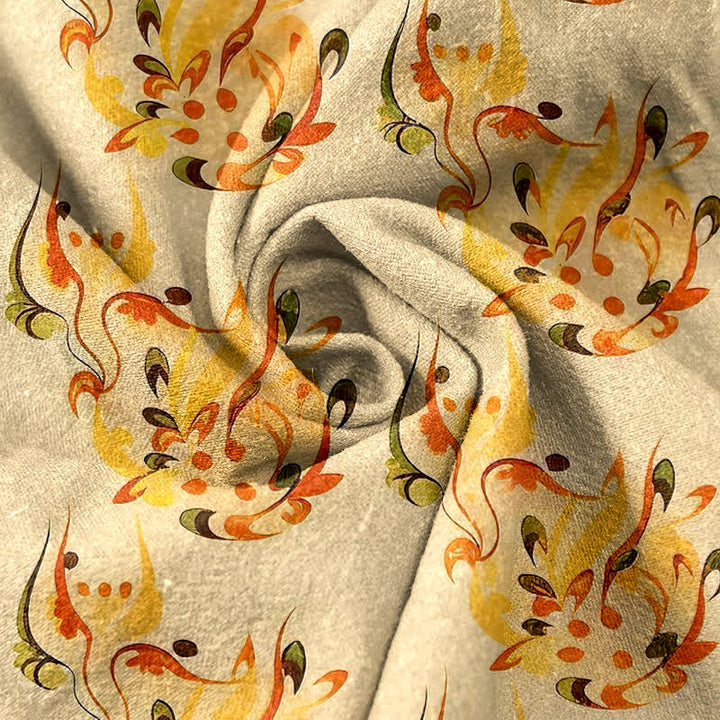 Buddha Stones Pantalones de mujer de algodón puro con estampado floral abstracto y cintura elástica, con bolsillos. - image 2