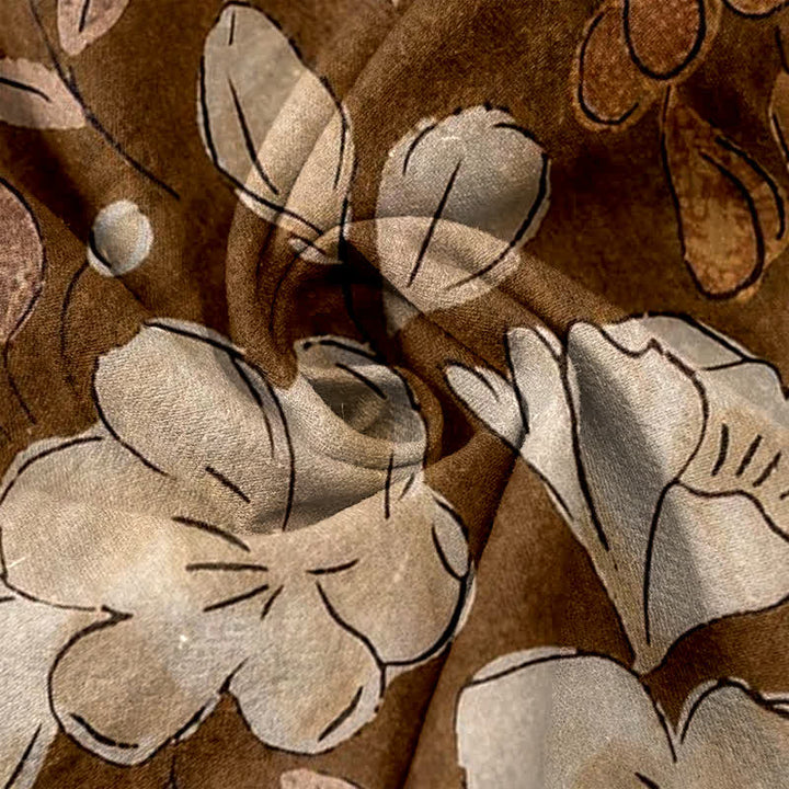 Buddha Stones Pantalones de mujer de algodón puro con estampado floral, cintura elástica y bolsillos. - image 3