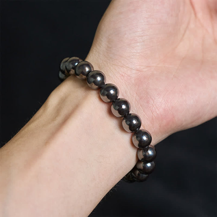 Buddha Stones Pulsera poderosa de cuentas de hematita natural - image 4