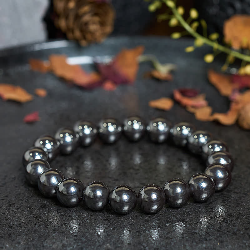 Buddha Stones Pulsera poderosa de cuentas de hematita natural - image 3