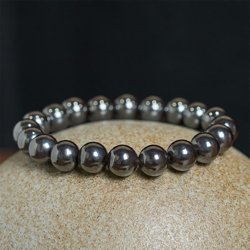 Buddha Stones Pulsera poderosa de cuentas de hematita natural - image 1