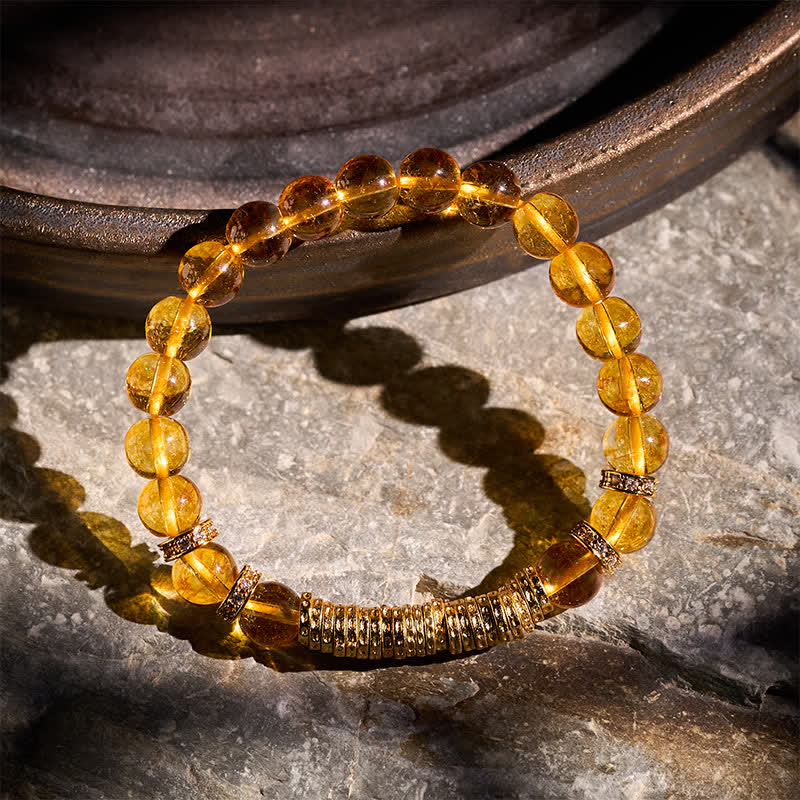 Buddha Stones Pulsera de protección con cuarzo citrino transparente natural para el viaje - image 11
