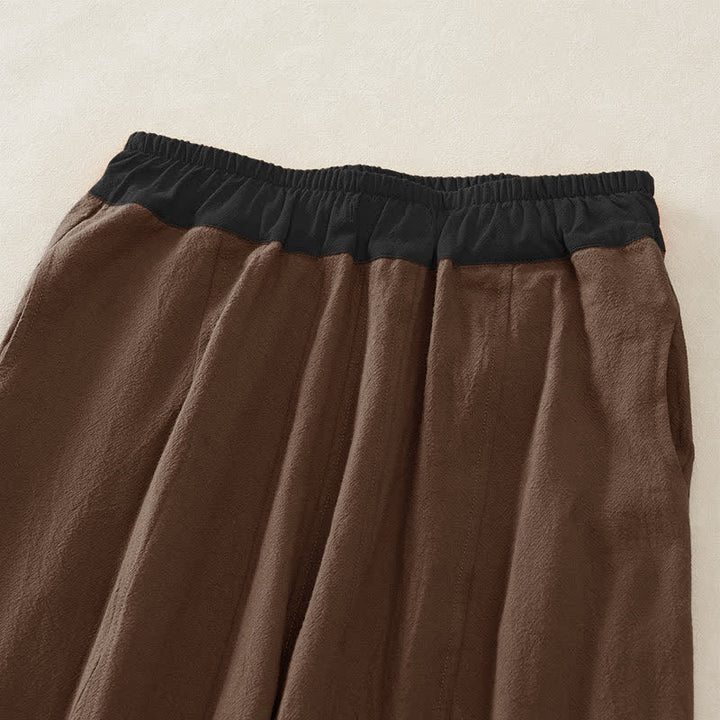 Buddha Stones Pantalones harem de algodón liso con cordón ajustable y bolsillos para mujer, estilo casual de primavera. - image 14