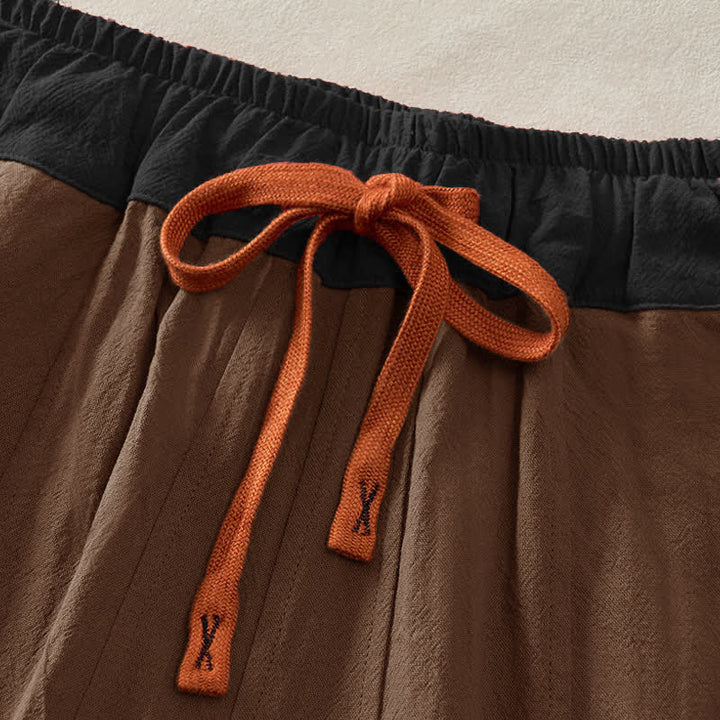 Buddha Stones Pantalones harem de algodón liso con cordón ajustable y bolsillos para mujer, estilo casual de primavera. - image 13