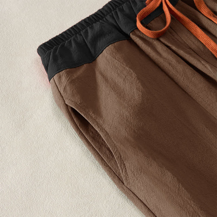 Buddha Stones Pantalones harem de algodón liso con cordón ajustable y bolsillos para mujer, estilo casual de primavera. - image 15