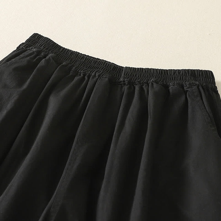 Buddha Stones Pantalones de verano informales para mujer con cintura elástica, corte ajustado y bolsillos. - image 8