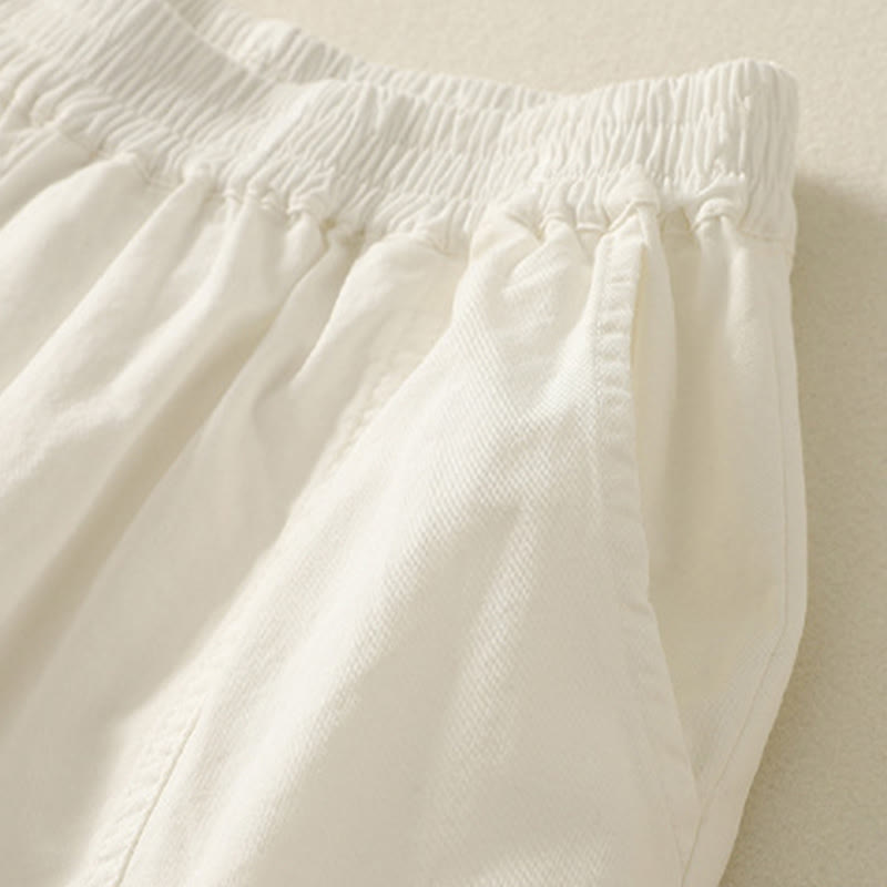 Buddha Stones Pantalones de verano informales para mujer con cintura elástica, corte ajustado y bolsillos. - image 14