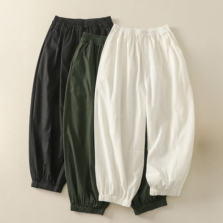 Buddha Stones Pantalones de verano informales para mujer con cintura elástica, corte ajustado y bolsillos. - image 20