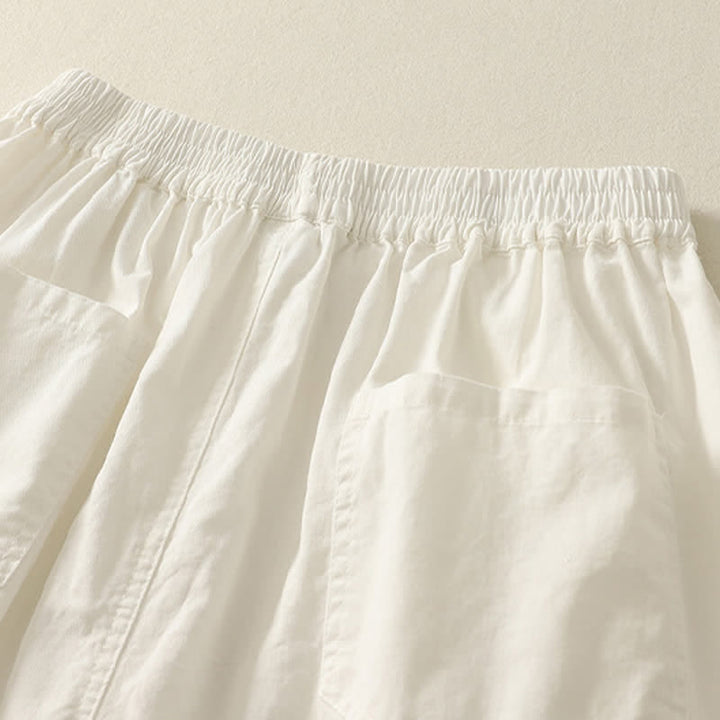 Buddha Stones Pantalones de verano informales para mujer con cintura elástica, corte ajustado y bolsillos. - image 16