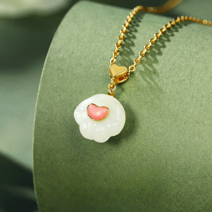 Buddha Stones Collar de plata de ley 925 con colgante de pata de gato de jade Hetian natural. - image 1