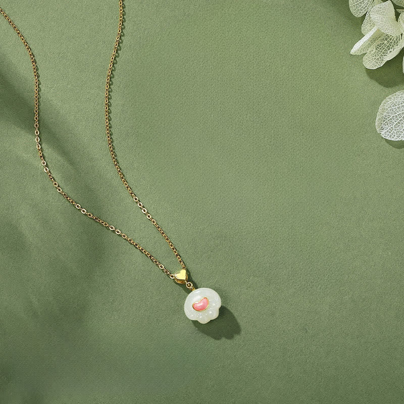 Buddha Stones Collar de plata de ley 925 con colgante de pata de gato de jade Hetian natural. - image 2