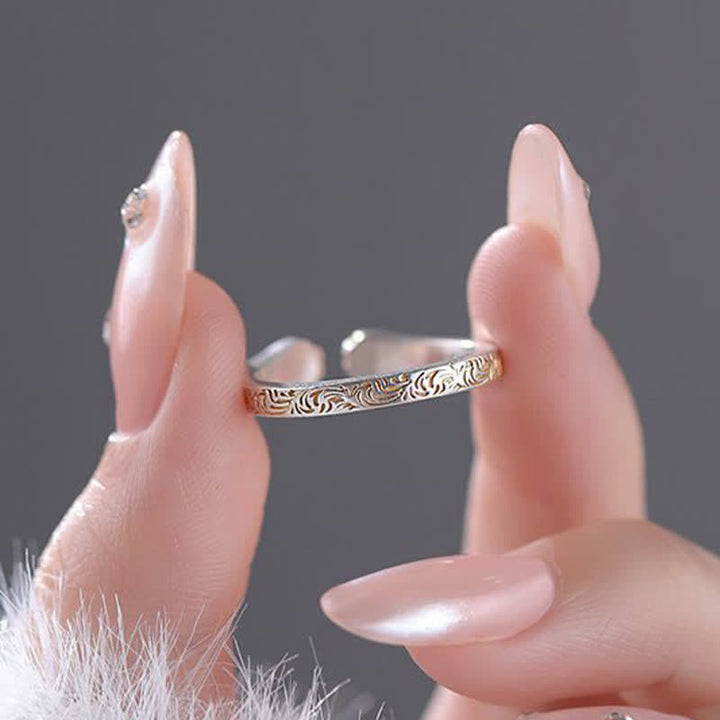 Buddha Stones Anillo de equilibrio con forma de pata de gato de plata de ley 999 - image 7